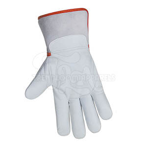 Gants de travail en cuir personnalisés en gros avec manchette de sécurité, légers et durables - En vente - Product Image 5