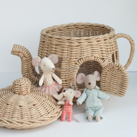 Nouvelle Arrivée Maison de Poupée pour Enfants Jouets Meilleure Vente Maisons de Poupées Miniatures en Forme de Théière Maison de Poupée en Osier Théière Maison