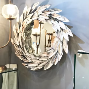 Diseño de decoración del hogar Espejo de pared Diseño de hojas Decoración clásica y moderna Espejo Múltiples diseños de acabado - Product Image 1