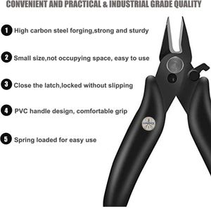 3.5 Inches Stainless Steel Mini Cutter with Lock Flush Cutters Wire Snips for Jewelry Plating and DIY Black - Product Image 6