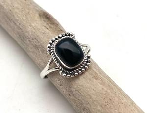 925 argent Sterling noir Onyx pierre précieuse bague bijoux à la main en argent Boho Style bague bijoux pour femmes cadeau de mariage pour femme - Product Image 2