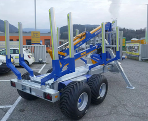 Factory supply for Timber Wood Log Trailer with Crane Loader available bk 4 for sale - Product Image 1