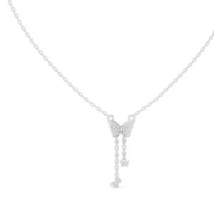 Collar de Mariposa con Diamante CVD de Laboratorio de 0.12 CT, VVS-VS EF, Opciones de Oro Rosa, Amarillo y Blanco de 18 y 14 Quilates, Joyería Fina - Product Image 3