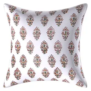 扔枕套棉亚麻椅子靠垫100% 棉桃色和灰色花卉图案18x18枕套