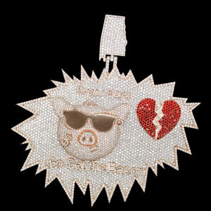 Colgante Hip Hop de Acero Inoxidable con Diamantes Personalizado con Cadena para Unisex - Product Image 1