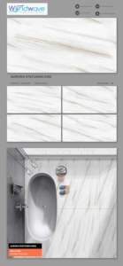 Azulejos de Piso y Pared Vitrificados Esmaltados GVT PGVT de 600x1200 mm, Estilo Mármol Statuario Carrara Calcutta, Listos para Exportar, 00x1200 mm PGVT - Product Image 5