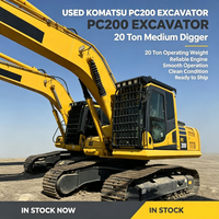 Excavatrice sur chenilles Komatsu PC200, 20 tonnes, hydraulique, d'occasion, japonaise, pour travaux de terrassement lourds