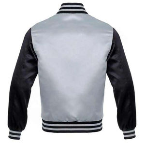 Chaqueta universitaria de invierno estilo callejero para hombre, chaqueta de satén de béisbol universitario de alta calidad de satén de poliéster 100% para hombre, OEM - Product Image 2