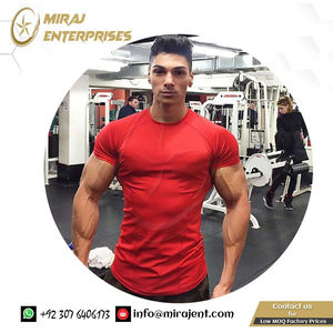Camiseta de manga corta para correr con timbre de secado rápido para hombre, ropa deportiva elástica de algodón 100% para deportes y Fitness - Product Image 5