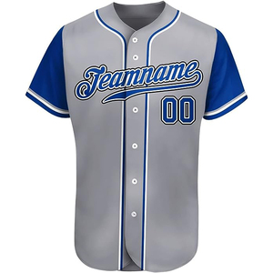 Maillot de baseball personnalisable avec broderie, séchage rapide, polyester, grande taille, ample, respirant, col en V, manches courtes - Product Image 1