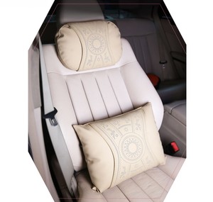 Produits automobiles en cuir Nappa, conception personnalisable, vente en gros, ODM, coussin de voiture crème, coussin de nuque de voiture imperméable, coussins et oreillers de siège - Product Image 1