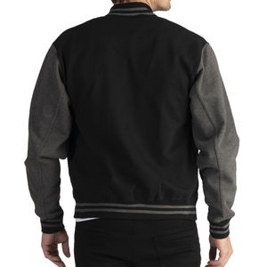 Chaquetas universitarias de alta calidad para adultos, ropa de calle informal, cuello levantado, cierre de cremallera, tela de lona teñida lisa - Product Image 2