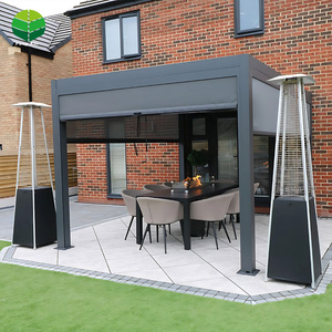 Pérgola Bioclimática de Aluminio Moderna para Exteriores, con Techo de Láminas Motorizadas, Personalizable, con Panel Eléctrico Impermeable, 3x3, 4x4 - Product Image 4