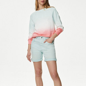 Sudadera de invierno con estampado de logotipo personalizado para mujer, 100% algodón, cuello levantado, informal, blanco, cuello redondo, diseño frontal para ropa de calle - Product Image 1