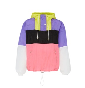 Vêtements d'extérieur de haute qualité, logo personnalisé, veste coupe-vent pour femmes, vente en gros, col montant, fermeture éclair sur le devant, veste coupe-vent pour femmes - Product Image 1