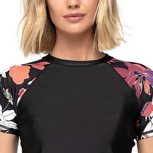 เสื้อรัดรูปแขนสั้นระบายอากาศได้ดีสำหรับผู้หญิงเสื้อสำหรับออกกำลังกาย MMA แบบแห้งเร็วมีโลโก้ตามสั่ง - Product Image 6