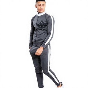 Ensemble de survêtement gris 2-en-1 pour homme avec sweat à capuche zippé et pantalon de jogging ajusté, poches latérales, vêtements de sport décontractés 100 % coton pour le printemps - Product Image 6