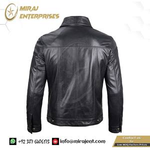 Veste en cuir personnalisée pour hommes Vestes en cuir de camionneur style vintage en cuir d'agneau véritable coupe-vent et respirant pour hommes - Product Image 3