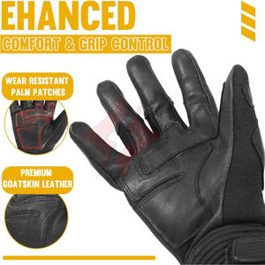 Gants d'équitation en cuir légers à doigts entiers, antidérapants et coupe-vent pour adultes, enfants, garçons, filles, pour l'équitation hivernale - Product Image 4