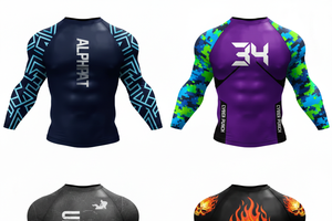 Conjunto de Rashguard de Compresión de Manga Larga Ecológico Personalizado Unisex para Deportes de Lucha BJJ y MMA - Product Image 4