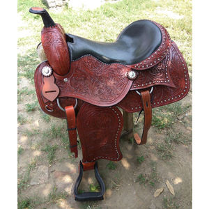 Nouvelle selle de cheval en cuir naturel de qualité supérieure, sculptée à la main, belle selle western - Product Image 1