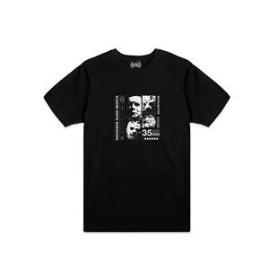 เสื้อยืดทรงหลวมสไตล์ฮิปฮอป ผ้าเจอร์ซีย์คอตตอนแท้ พิมพ์ลายสกรีน สีดำล้วน - Product Image 1