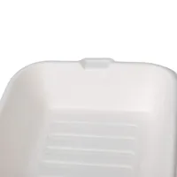 Boîtes d'emballage pour hamburgers en canne à sucre, biodégradables, adaptées aux aliments, carrées, blanches, 14,3x15x8,2 cm, pour usage quotidien - 500 pièces/carton