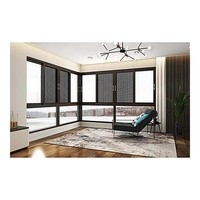 Fenêtre coulissante en aluminium sur mesure, grande taille, avec moustiquaire en acier inoxydable, double vitrage trempé, résistante aux impacts des ouragans