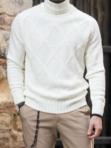 Suéter de cuello alto para hombre, Jersey cálido Hipster, prendas de punto de invierno, moda suave, ajustado, informal, manga larga, elegante, transpirable - Product Image 2