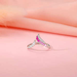 Bague Coeur Ombre en Argent Tendance Religieux Mignon Simple Incrustation avec Sertissage de Griffe Bijoux en Laiton Plaqué Rhodium - Product Image 2