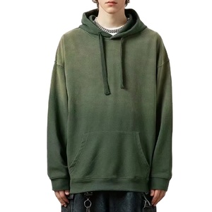 Sudadera con capucha de peso pesado Logo personalizado 370 gramos 80% Algodón 20% poliéster Terry Cloth Cambio gradual Sudaderas con capucha lavadas de invierno Envío DDP - Product Image 1