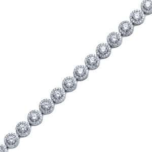 7.5mm Rond Clair Zircon Pierre Rhodium Plaqué En Gros À La Main 925 Sterling Siler Tennis Bracelet - Product Image 3