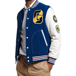 Venta al por mayor de alta calidad OEM parche bordado hombres mangas universitarias personalizado Streetwear béisbol Letterman Varsity chaqueta - Product Image 1