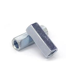 Tuerca de tapa de acoplamiento hexagonal larga Industrial al mejor precio, acero al carbono galvanizado M3, rosca de acero inoxidable, tuerca de resorte chapada en Zinc directa - Product Image 1