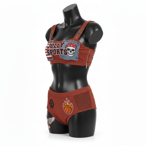 Conjunto de Bikini para Mujer, 220 GSM, Poliéster Suave con Spandex, Color Marrón Óxido, Paneles Laterales de Malla, Logotipo Bordado, Bikinis para Mujer - Product Image 2