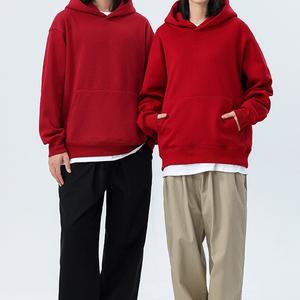 Sudadera con capucha de lana de Color sólido de 480g de algodón pesado al por mayor sudaderas con capucha de otoño e invierno con hombros caídos gruesos - Product Image 5