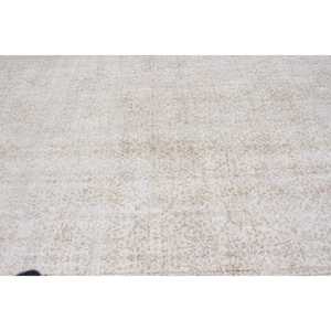 พรมวินเทจขนาด 7.8x11.9 ฟุต พรมตุรกีขนาดใหญ่ พรมลายดอกไม้สีขาว - Product Image 4