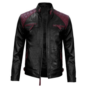 Nouveau design de veste en cuir d'agneau véritable pour hommes, veste de style motard classique à col montant et fermeture éclair, veste en cuir à manches longues - Product Image 2