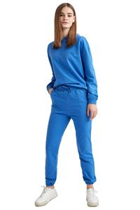 ชุดกีฬา2ชิ้นแบบสวมหัวผ้าฟลีซนุ่มสบายสีล้วนสำหรับฤดูหนาว - Product Image 3