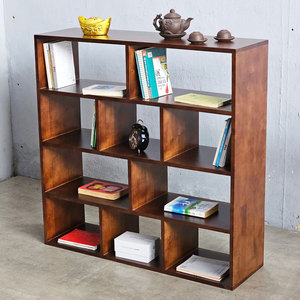 Rubberwood KS68202 4-Tier <b>Bookshelf</b> 100x30x100cm Minimalist Design Space Saving Living Room & <b>Staircase</b> Furniture for Dining - Product Image 2