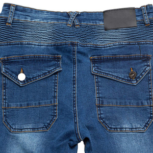 Blue Denim Breathable Quick Dry Motorcycle for Jeans with <b>Black</b> Panels and Protective Pads for <b>Men's</b> - Product Image 5