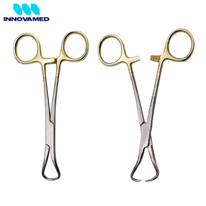 Pinzas Quirúrgicas Manuales con Mango Dorado, Pinzas para Toallas de Acero Inoxidable Reutilizables de Alta Calidad con Certificación CE para Cirugías INNOVAMED - Product Image 4