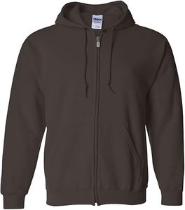 Men's <b>Full</b> <b>Zip</b> Hooded <b>Sweatshirt</b> Metal zipper, Pouch pockets - Product Image 1