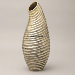 Florero Decorativo de Madera con Diseño de Hojas Doradas, Estilo Rama de Metal de Aluminio, Decoración de Sala de Estar, Florero de Pie - Product Image 4