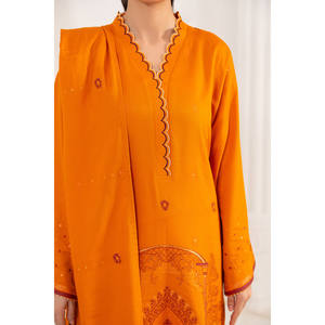 Traje de Satén Jacquard de 3 Piezas con Dupatta MJ-52064 - Product Image 5