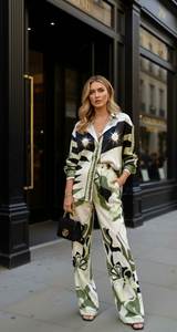 Conjunto de Blusa y Pantalones Estampados para Mujer Turca, Atuendo de Dos Piezas a la Moda - Product Image 4