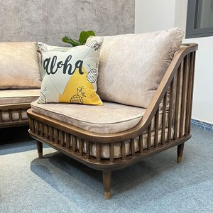 CBSF68025 Juego de Sofás Seccionales de Madera con Listones de 2 y 3 Plazas, Muebles Tapizados para Sala de Estar - Product Image 4