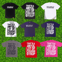 Nouveaux designs tendance T-shirts unisexes surdimensionnés pour hommes en tissu peigné Awful Lot Cough Syrup 300 g/m² 100 % coton de haute qualité