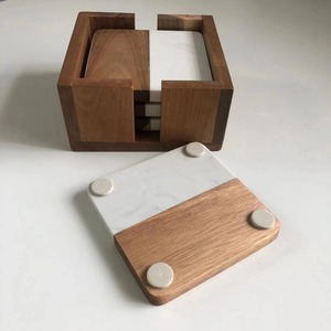 Sous-verres carrés en bois faits main, personnalisés, écologiques, avec résine époxy, artisanat de haute qualité en noyer, modèle CC-8909 - Product Image 4