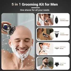 Afeitadora Eléctrica Recargable 5 en 1, Cuchillas Rotatorias Flotantes 7D, Cabezal de Afeitado para Hombres y Mujeres, Kit de Afeitado en Seco/Húmedo IPX7 - Product Image 5